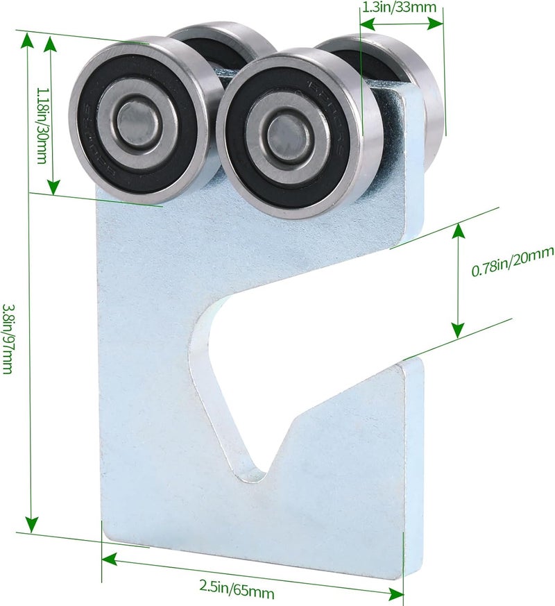 Fuperoo 4-Wheel Trolley Assembly Rollers.Strut Channel Rollers Trolley.for use with 1-5/8" Wide and All 1-5/8" or Taller Strut Channel. - Image 2